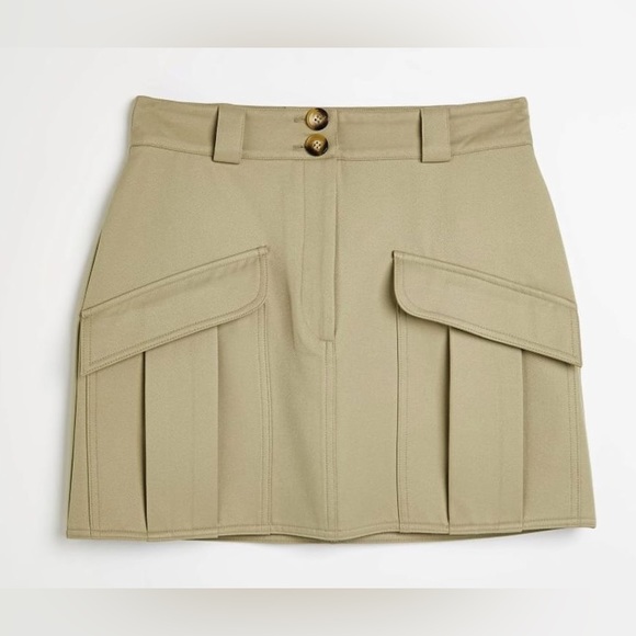 River Island Khaki Utility Mini Skirt New - Picture 3 of 7